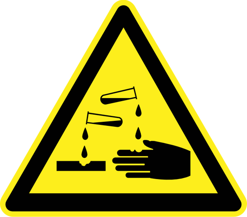 Panneau de signalisation de danger corrosif vector image