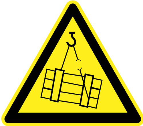 Señal de advertencia de peligro de carga pesada del vector imagen