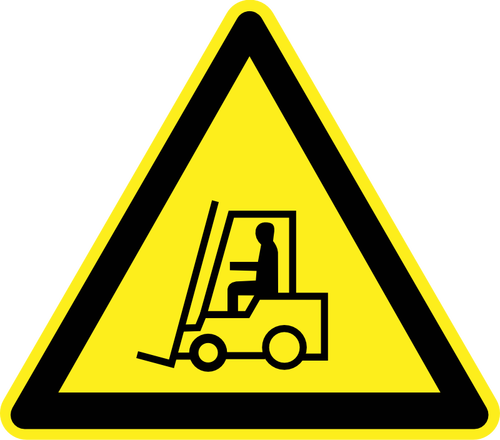 Forklift hazard warning sign vector image