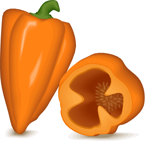 Orange pepper bell