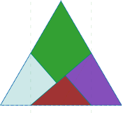 مثلث مع قطع