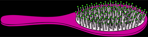 Vector illustration of hair brush bright purple