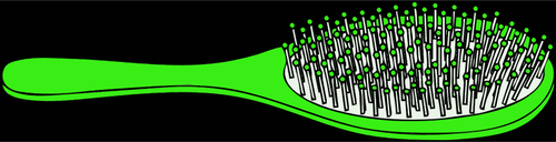 Vector image of hairbrush bright green