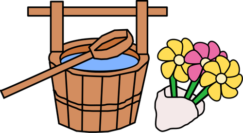 桶和花