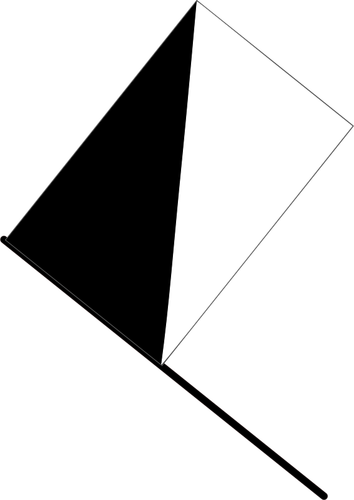 Наполовину черный, наполовину белый флаг векторной графики