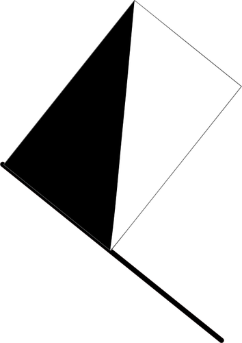 Half black, half white flag vector graphics