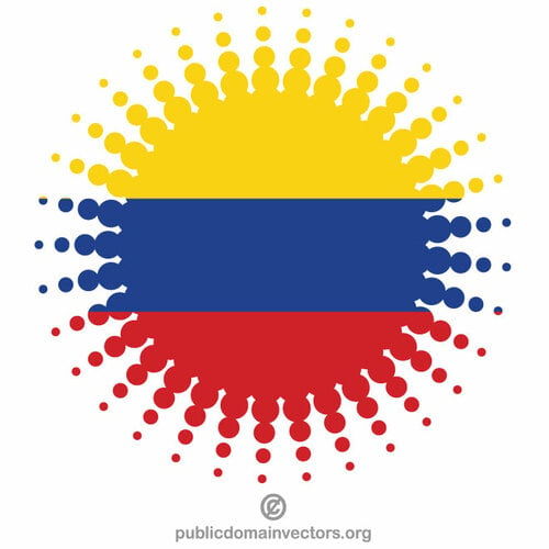 Bendera Kolombia bentuk halftone
