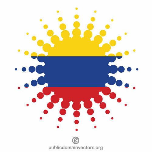 콜롬비아 국기 하프 톤 스타