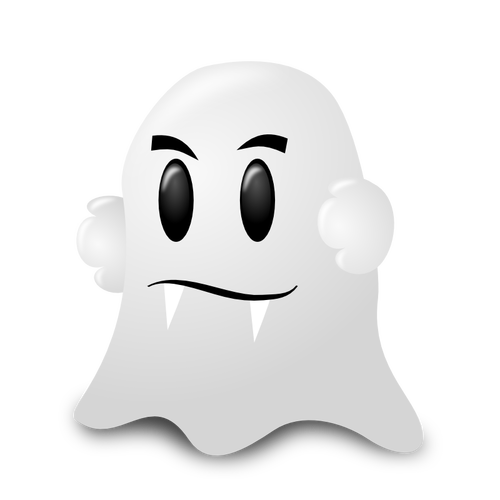 Ilustração em vetor branco Halloween fantasma