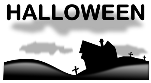 Ilustración vectorial del cementerio Halloween