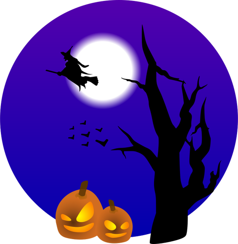 Halloween scene vector image