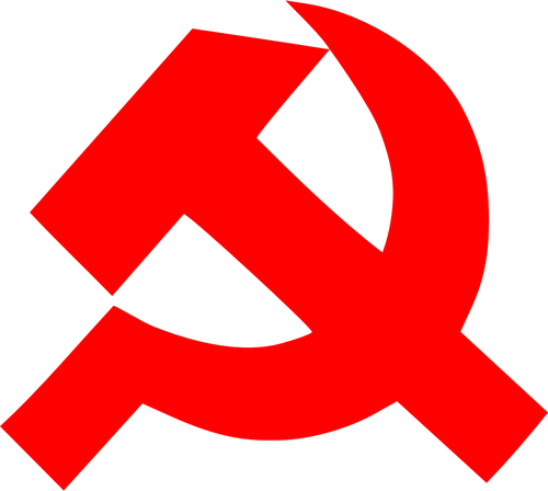 Communism sign of thick hammer and sickle vector clip art