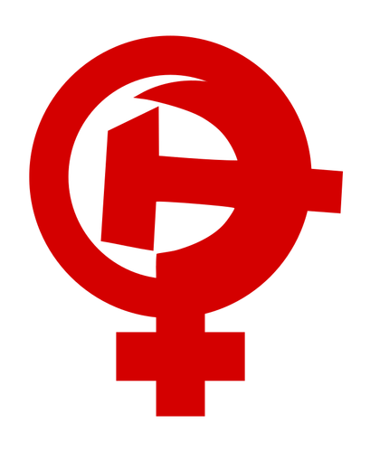 Feminism, hammer and sickle