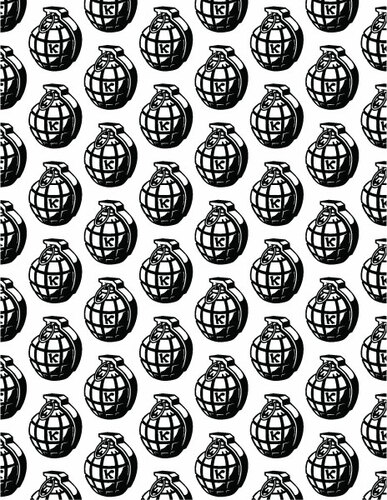 Hand grenade seamless pattern