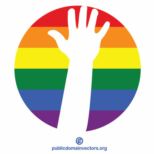 उठाया हाथ LGBT रंग