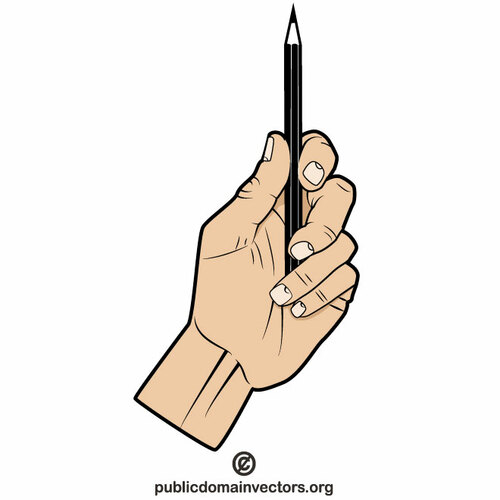 Mão com um lápis