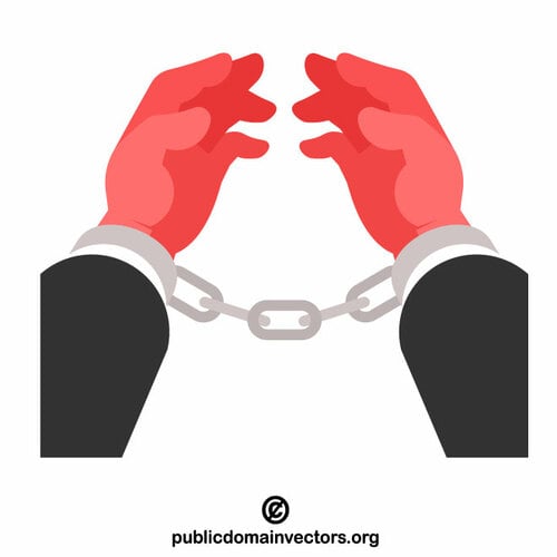 Manos encadenadas prisionero | Vectores de dominio público