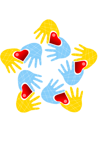 Hände, die Bildung von Herzen