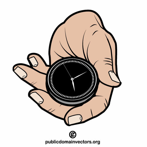 Hand with a watch
