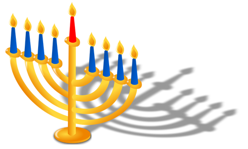 Vektorigrafiikka kynttilöistä hanukalle