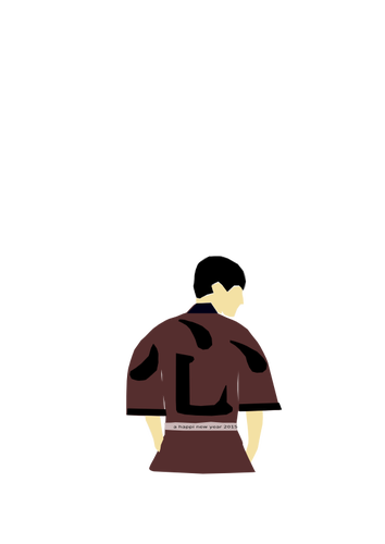 Vector drawing of Japanese boy