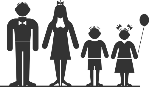Семья из четырех человек векторные картинки