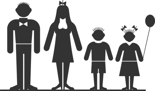 Family of four members vector clip art