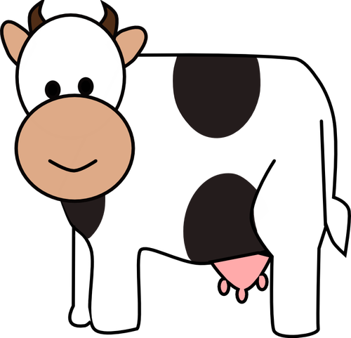 Cor dos desenhos animados vaca desenho vetorial