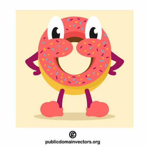 Happy doughnut character
