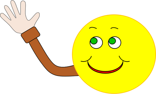 Grafika wektorowa z szczęśliwy smiley macha