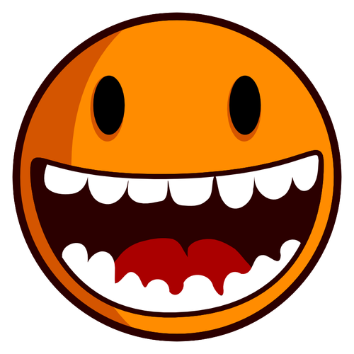 Vector clip art of happy smiley with big teeth