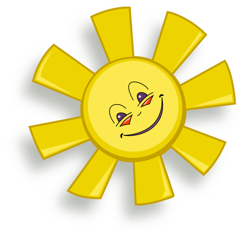 Happy sun vector drawing