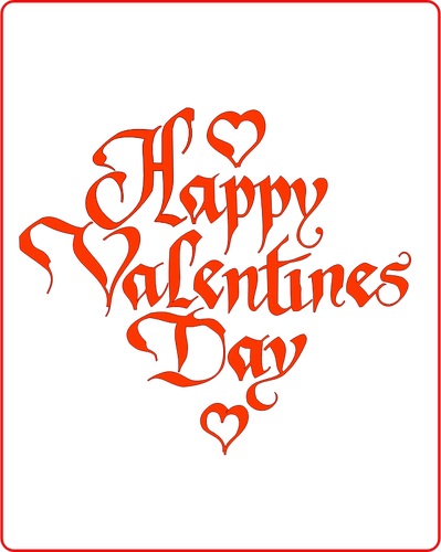 Glade Valentines logge på en svingete skrift vektor tegning