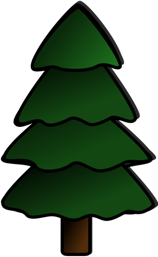 Christmas Tree Colored Vector Drawing