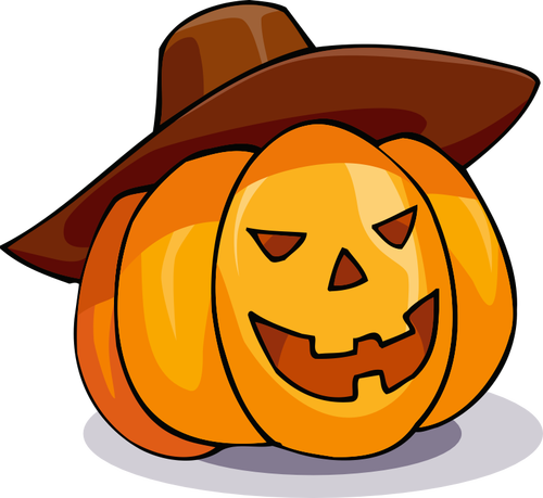 Halloween pumpa med en sombrero vektorritning