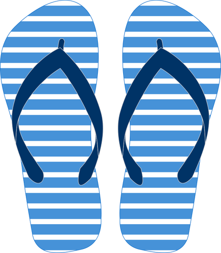 Flipflops med randigt mönster vektorgrafik