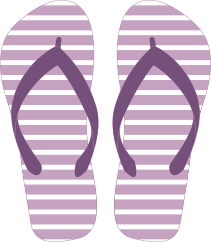 Flip-flops with striped pattern vector illustration