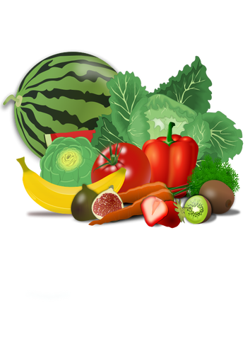 Image vectorielle de fruits et légumes