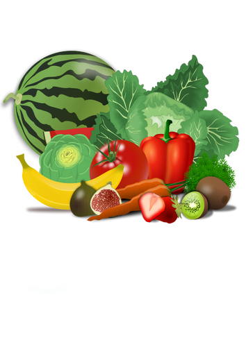 Imagen vectorial de frutas y hortalizas