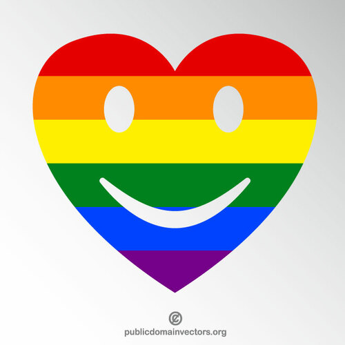 Couleurs LGBT de coeur de sourire