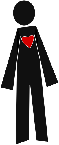 Male person with heart vector graphics