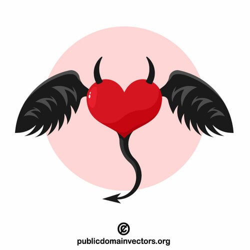 Heart with black horns