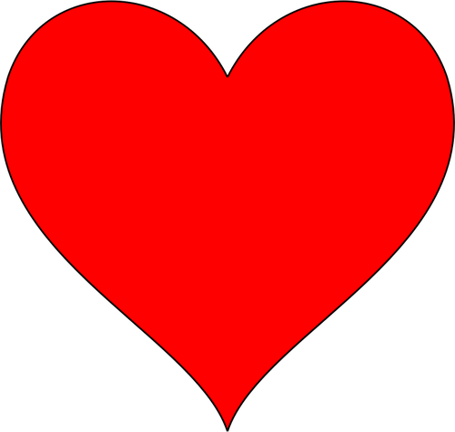 قلب أحمر مع صورة ناقلات الحدود رقيقة