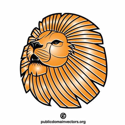 Heraldiskt lejon guld färg