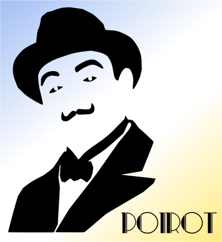 Vector image of portrait of Hercule Poirot