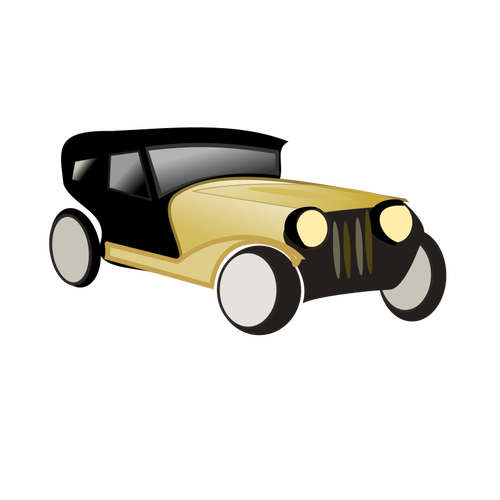 Old car cartoon vector drawing