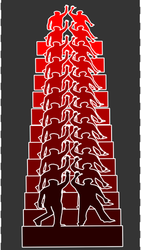 Vector clip art of high five red remix