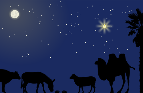 Nativity scene background vector illustration