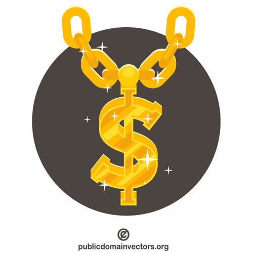 Golden chain with dollar symbol