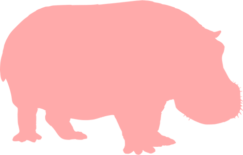 Бегемот розовый силуэт векторное изображение
